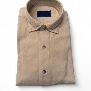 David Donahue NWT caramel toned corduroy button up shirt sz M